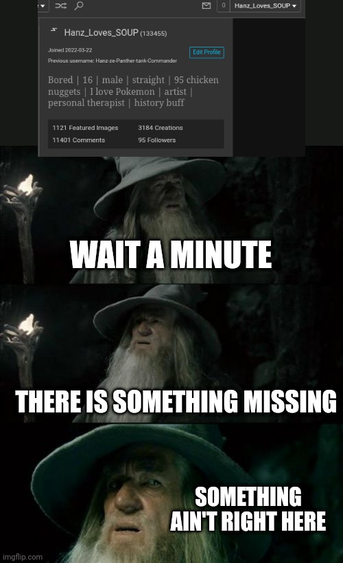 Confused Gandalf Meme | WAIT A MINUTE; THERE IS SOMETHING MISSING; SOMETHING AIN'T RIGHT HERE | image tagged in memes,confused gandalf | made w/ Imgflip meme maker