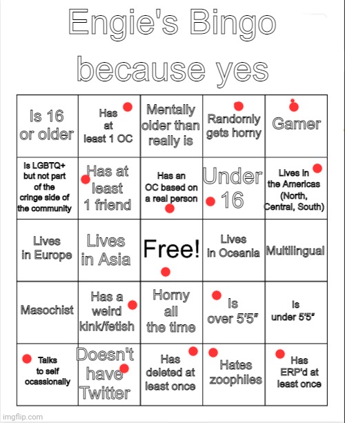 bingo | image tagged in engie's bingo | made w/ Imgflip meme maker