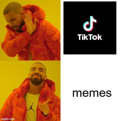 notiktok | memes | image tagged in memes,drake hotline bling | made w/ Imgflip meme maker