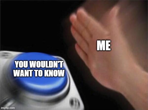 Blank Nut Button Meme | ME YOU WOULDN'T WANT TO KNOW | image tagged in memes,blank nut button | made w/ Imgflip meme maker