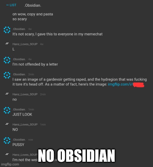 NO OBSIDIAN | made w/ Imgflip meme maker