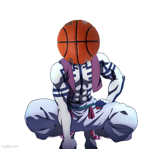 He do be looking like a basketball | image tagged in blank white template,demon slayer | made w/ Imgflip meme maker
