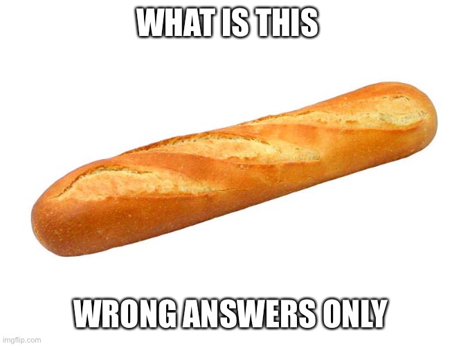 Baguette | WHAT IS THIS; WRONG ANSWERS ONLY | image tagged in baguette | made w/ Imgflip meme maker