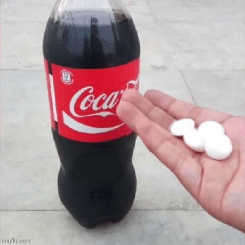 Coke Mentos Hand Meme | image tagged in coke mentos hand meme | made w/ Imgflip meme maker