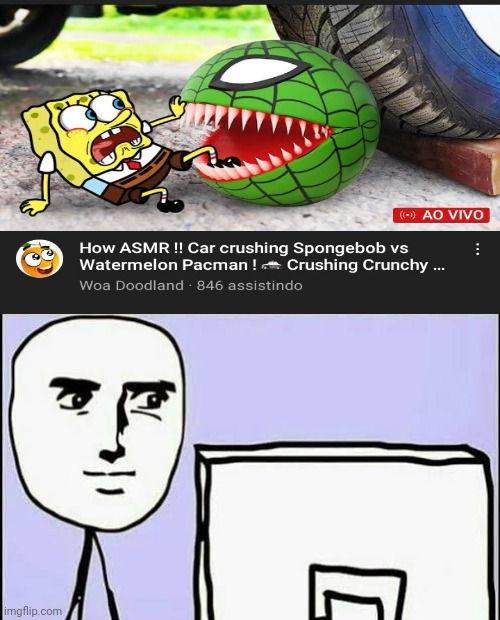 image tagged in stickman looking at computer,memes,spongebob,youtube,youtube kids | made w/ Imgflip meme maker