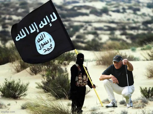 Saudi Arabia’s New LIV Golf Tournament, Complete with Terrorist ISIS Flags | image tagged in saudi arabia,terrorist,isis,golf,funny,memes | made w/ Imgflip meme maker