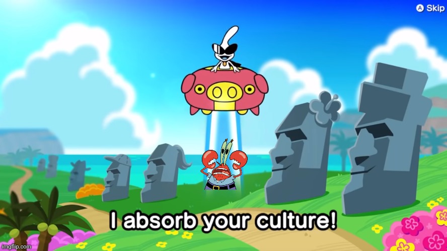 Mr Krabs gets his culture absorbed.mp3 | image tagged in i absorb your culture,warioware,mr krabs,spongebob,wario | made w/ Imgflip meme maker
