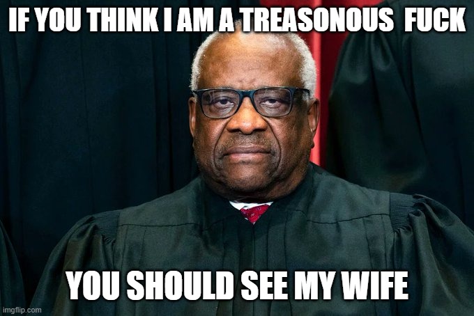 treason scotus | IF YOU THINK I AM A TREASONOUS  FUCK; YOU SHOULD SEE MY WIFE | made w/ Imgflip meme maker