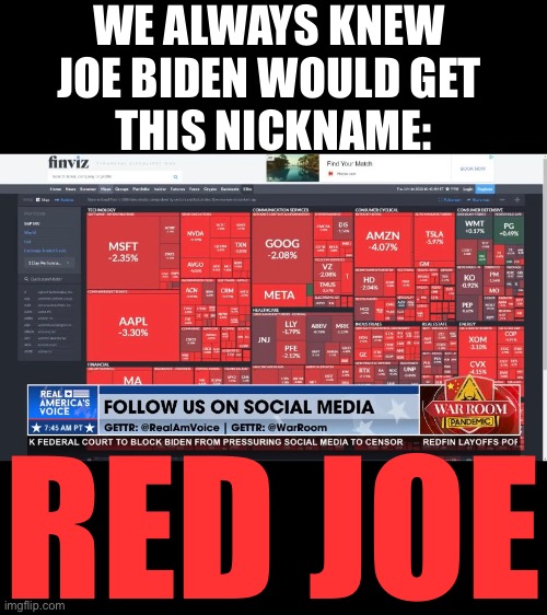 RED JOE | WE ALWAYS KNEW 
JOE BIDEN WOULD GET 
THIS NICKNAME:; RED JOE | image tagged in joe biden,creepy joe biden,smilin biden,democrat,commie,democrat party | made w/ Imgflip meme maker