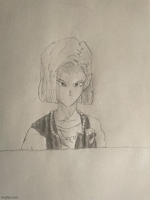 Old Drawing of Android 18 | image tagged in dbz,drawing | made w/ Imgflip meme maker