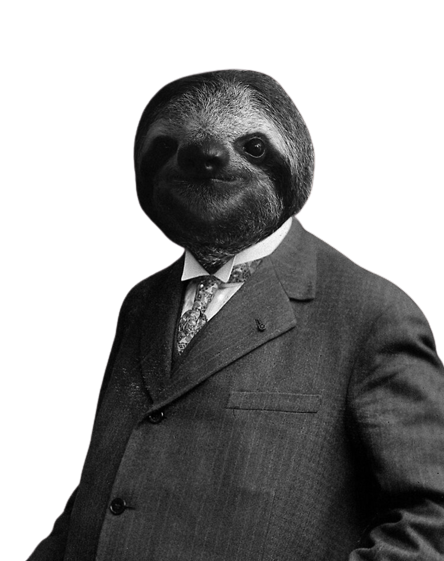 Gentleman sloth transparent Blank Meme Template