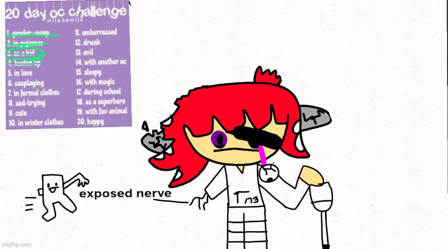 Oc #4 ( oh god she has a exposed nerve and the pranker tofu block is gonna get her ) | image tagged in splatoon | made w/ Imgflip meme maker