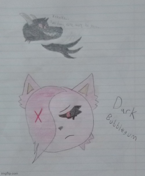 Dark Bubblegum (art by me) | image tagged in furry,oc,drawings | made w/ Imgflip meme maker