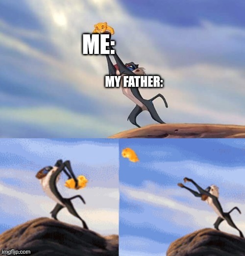 Simba Rafiki Lion King  | MY FATHER: ME: | image tagged in simba rafiki lion king | made w/ Imgflip meme maker