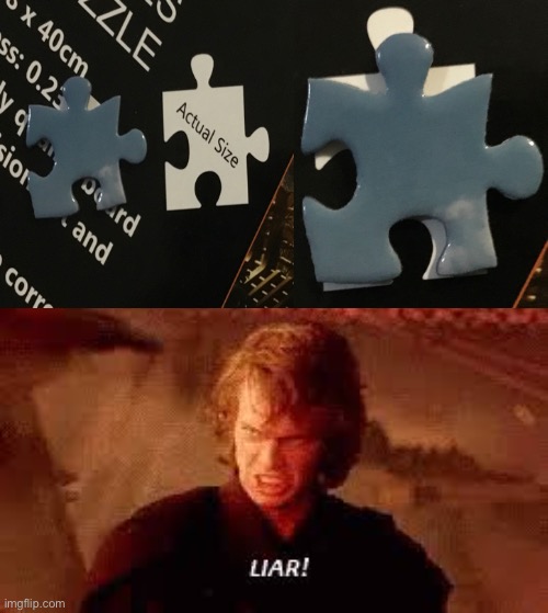 WHY DOES IT NOT FIT | image tagged in anakin liar,puzzles,oh wow are you actually reading these tags | made w/ Imgflip meme maker