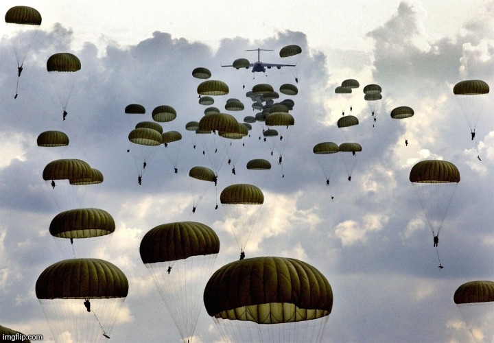 U.S. Army Paratroopers | image tagged in u s army paratroopers | made w/ Imgflip meme maker