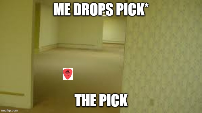 so true though | ME DROPS PICK*; THE PICK | image tagged in backrooms | made w/ Imgflip meme maker