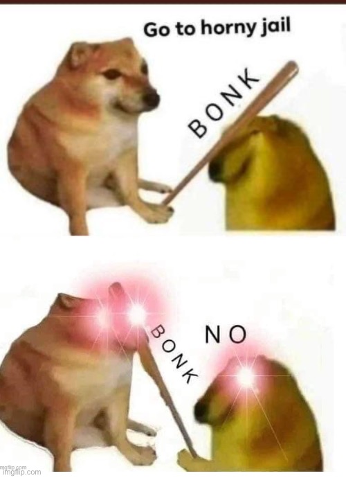 High Quality Go to Horny Jail but dog strikes back Blank Meme Template