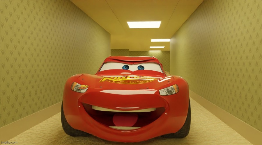 Lightning Mcqueen in the Backrooms | image tagged in lightning mcqueen in the backrooms | made w/ Imgflip meme maker