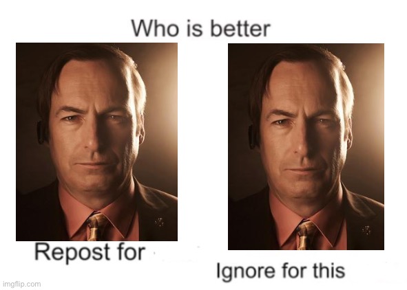 Repost for saul goodman | image tagged in repost for ignore for zero two | made w/ Imgflip meme maker