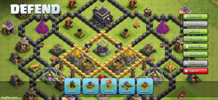 look at my huge coc guys | image tagged in clash of clans defend | made w/ Imgflip meme maker