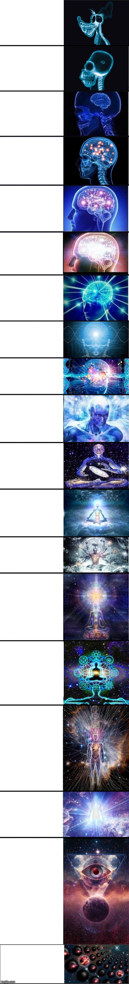 A bigger version of expanding brain from me (the final spot) | image tagged in expanding brain 9001 | made w/ Imgflip meme maker