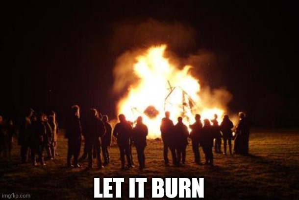 bonfire | LET IT BURN | image tagged in bonfire | made w/ Imgflip meme maker