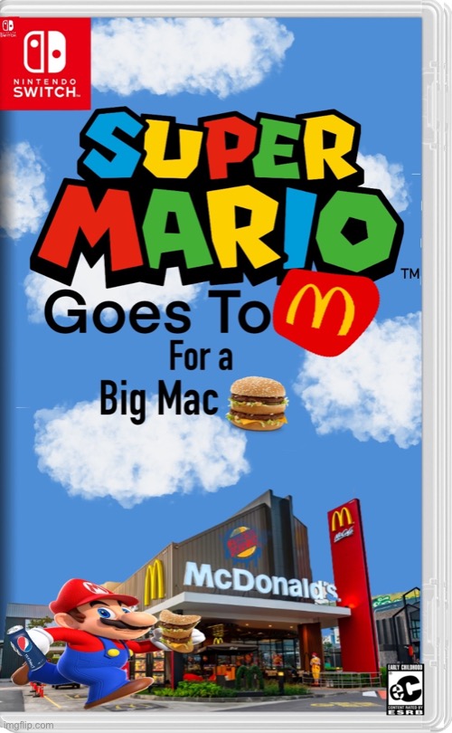 Mario Goes to McDonalds for a big mac | image tagged in mario,fake,mcdonalds,original meme | made w/ Imgflip meme maker