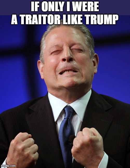 Al gore | IF ONLY I WERE A TRAITOR LIKE TRUMP | image tagged in al gore | made w/ Imgflip meme maker