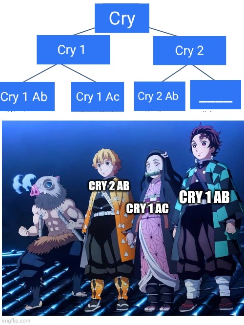 CRY 2 AB; CRY 1 AC; CRY 1 AB | made w/ Imgflip meme maker