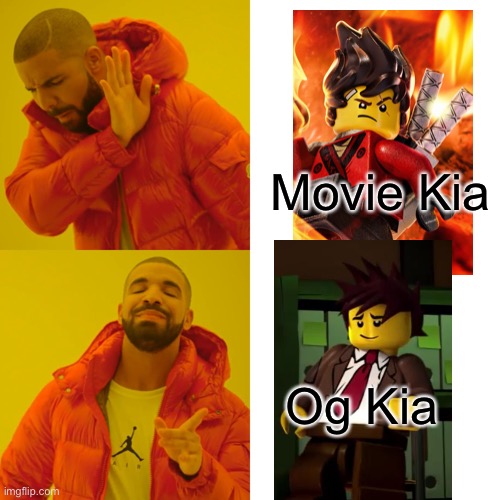 KIA | Movie Kia; Og Kia | image tagged in memes,drake hotline bling | made w/ Imgflip meme maker