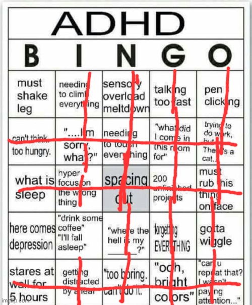 meme4 | image tagged in adhd bingo,adhd | made w/ Imgflip meme maker