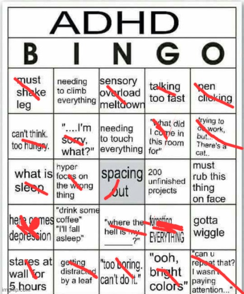 Two bingos | image tagged in adhd bingo | made w/ Imgflip meme maker