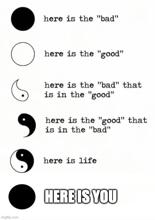 Yin yang | HERE IS YOU | image tagged in yin yang | made w/ Imgflip meme maker