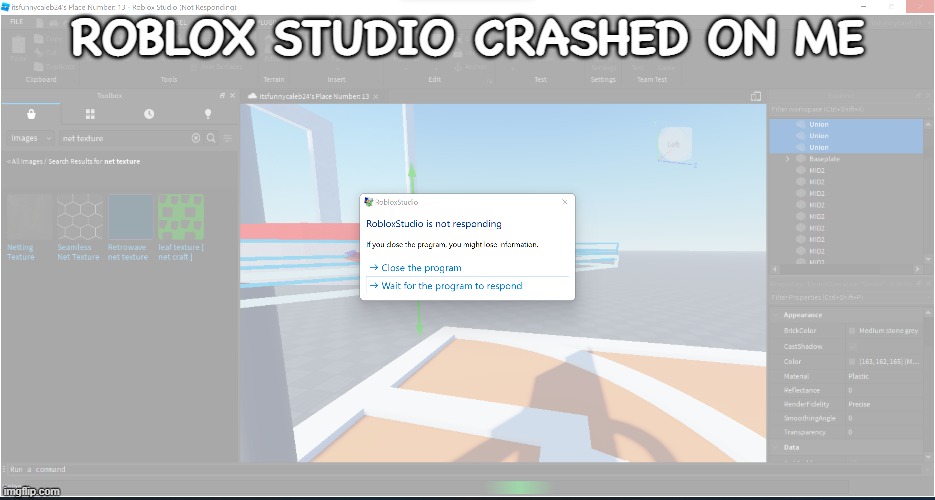 that's pain | ROBLOX STUDIO CRASHED ON ME | made w/ Imgflip meme maker