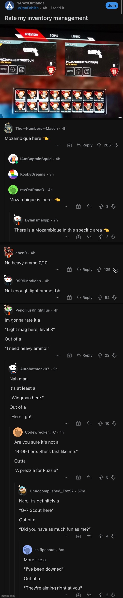 1000/10 (Apex Players will understand) [Mozambique Here] | made w/ Imgflip meme maker