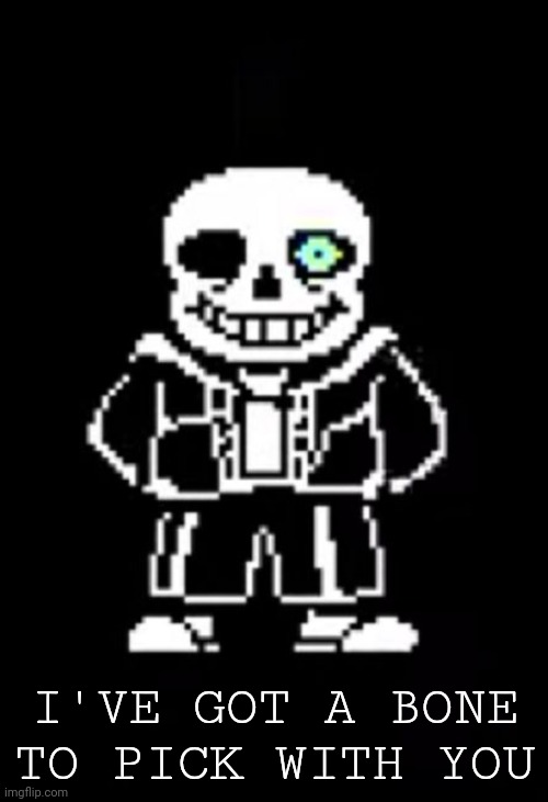 Sans the Skeleton | I'VE GOT A BONE TO PICK WITH YOU | image tagged in sans the skeleton | made w/ Imgflip meme maker
