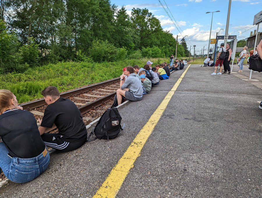 waiting for train Blank Meme Template