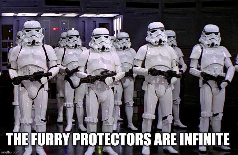 Imperial Stormtroopers  | THE FURRY PROTECTORS ARE INFINITE | image tagged in imperial stormtroopers | made w/ Imgflip meme maker