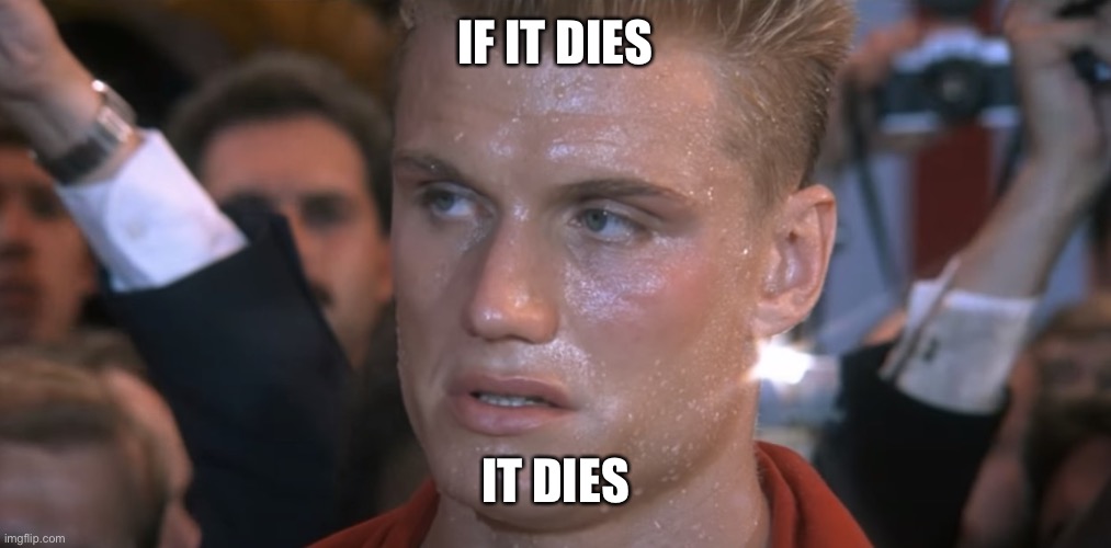 If He Dies He Dies | IF IT DIES; IT DIES | image tagged in if he dies he dies | made w/ Imgflip meme maker