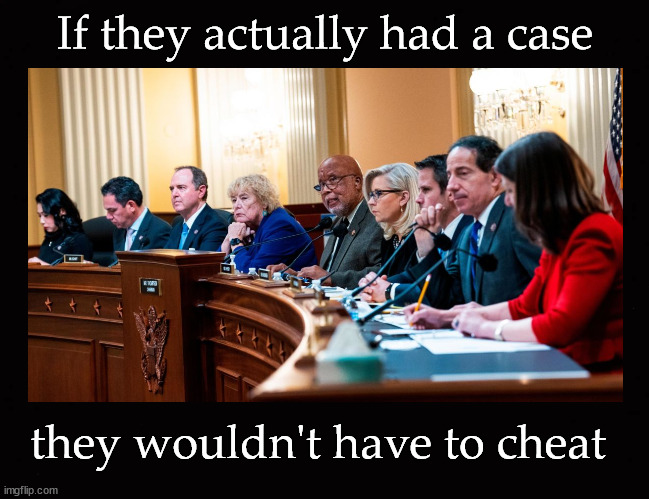If the Jan 6 Committee had a real case ... | If they actually had a case; they wouldn't have to cheat | image tagged in jan 6 committee | made w/ Imgflip meme maker