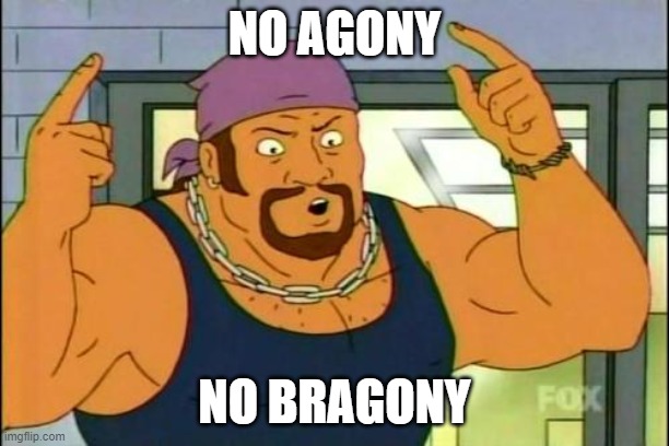 king of the hill | NO AGONY; NO BRAGONY | image tagged in king of the hill | made w/ Imgflip meme maker