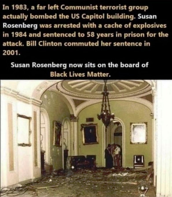 Marxist Susan Rosenberg bombed the U.S. Capitol in 1983. Bill Clinton pardoned her in 2001. | image tagged in susan rosenberg,marxist,capitol bombing,black lives matter,crush the commies,democratic socialism | made w/ Imgflip meme maker