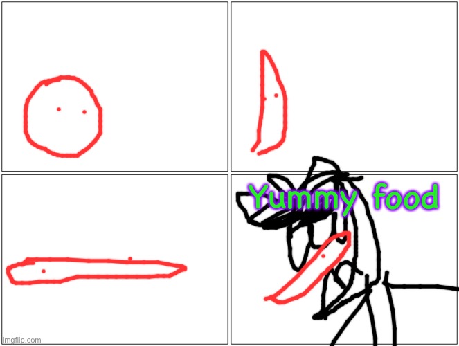 Blank Comic Panel 2x2 Meme | Yummy food | image tagged in memes,blank comic panel 2x2 | made w/ Imgflip meme maker