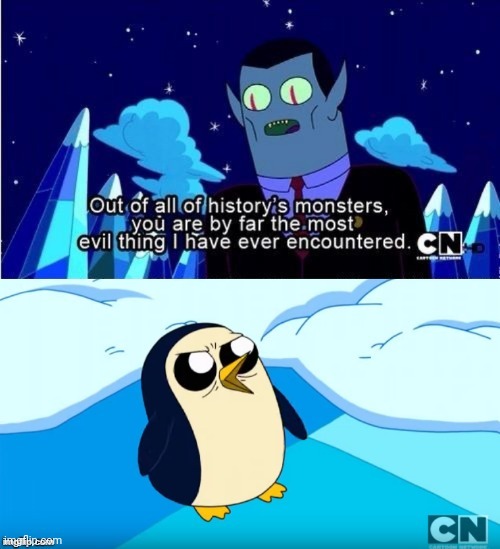 Adventure Time Gunter Hunson Abadeer Most Evil | image tagged in adventure time gunter hunson abadeer most evil | made w/ Imgflip meme maker
