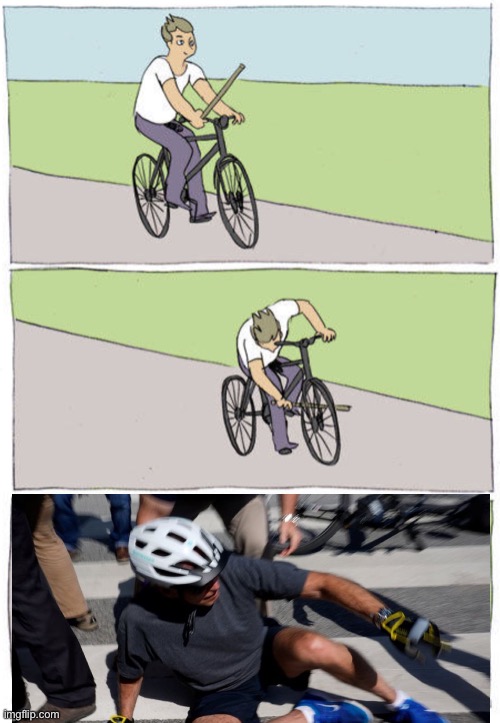 High Quality Biden Bike Fail Blank Meme Template