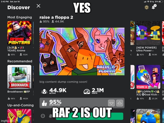 YESSIRRRR | YES; RAF 2 IS OUT | image tagged in roblox | made w/ Imgflip meme maker