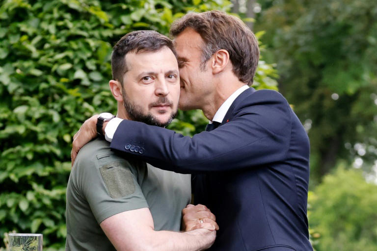 Zelensky and Macron Blank Meme Template