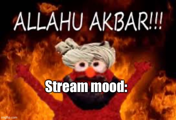 Allahu Akbar | Stream mood: | image tagged in allahu akbar | made w/ Imgflip meme maker