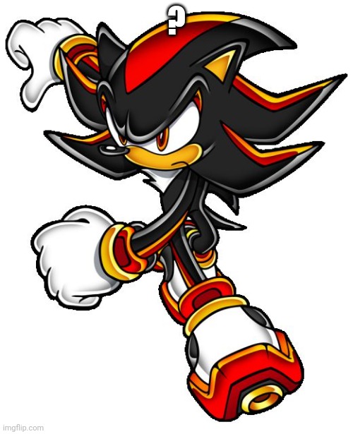 Shadow the hedgehog | ? | image tagged in shadow the hedgehog | made w/ Imgflip meme maker